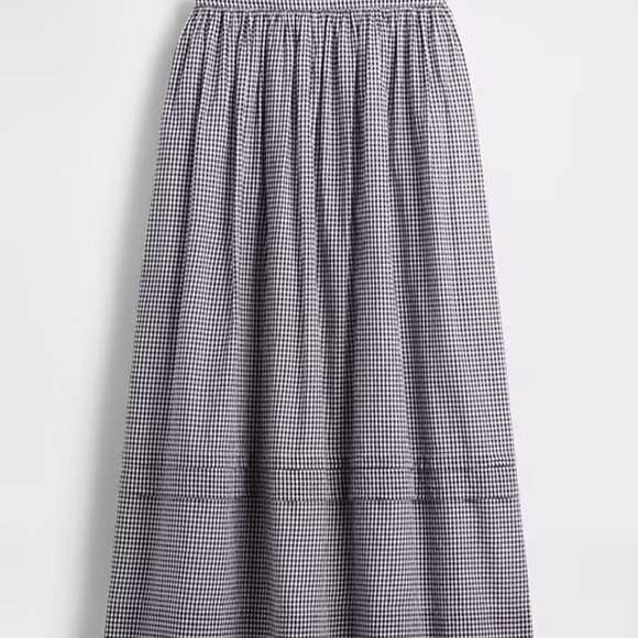 Gap × DÔEN Gingham Midi Skirt XL - White & Navy - Picture 2 of 5